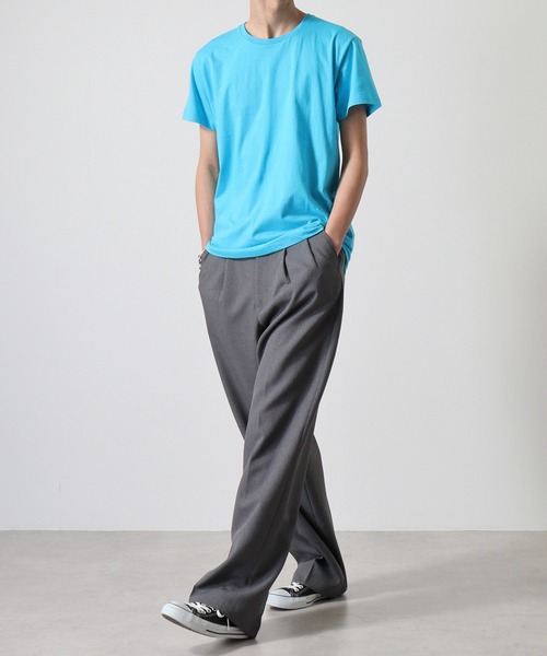 TRUSS(トラス)の「TRUSS スリムフィットTシャツ(Tシャツ/カットソー・レディース・ヘザーグレー/オフホワイト/オートミール/イエロー/ピンク/ブルー/ブルー系/ネイビー/グリーン/ホワイト/ブラック/レッド/ケリーグリーン/カリビアンブルー/パープル/ピンク系・XS/S/M/L/XL)」の20枚目の写真