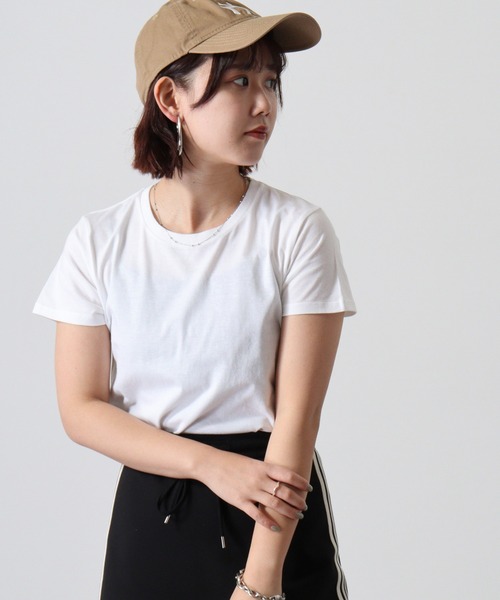 TRUSS(トラス)の「TRUSS スリムフィットTシャツ(Tシャツ/カットソー・レディース・ヘザーグレー/オフホワイト/オートミール/イエロー/ピンク/ブルー/ブルー系/ネイビー/グリーン/ホワイト/ブラック/レッド/ケリーグリーン/カリビアンブルー/パープル/ピンク系・XS/S/M/L/XL)」の22枚目の写真