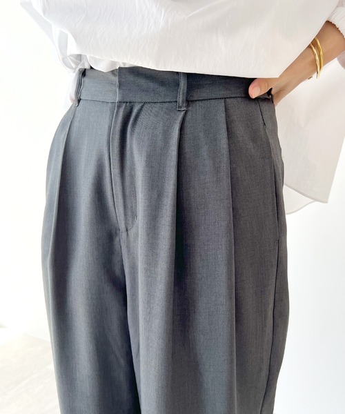 STELLA FISH(ステラフィッシュ)の「Twill Tuck Wide Pants(スラックス・レディース・ブラック/グレー・FREE)」の20枚目の写真