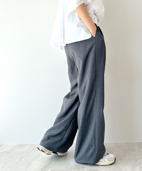 STELLA FISH(ステラフィッシュ)の「Twill Tuck Wide Pants(スラックス・レディース・ブラック/グレー・FREE)」の18枚目の写真