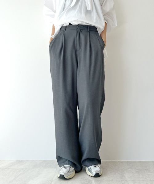 STELLA FISH(ステラフィッシュ)の「Twill Tuck Wide Pants(スラックス・レディース・ブラック/グレー・FREE)」の16枚目の写真