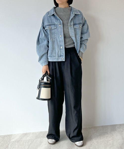STELLA FISH(ステラフィッシュ)の「Twill Tuck Wide Pants(スラックス・レディース・ブラック/グレー・FREE)」の15枚目の写真