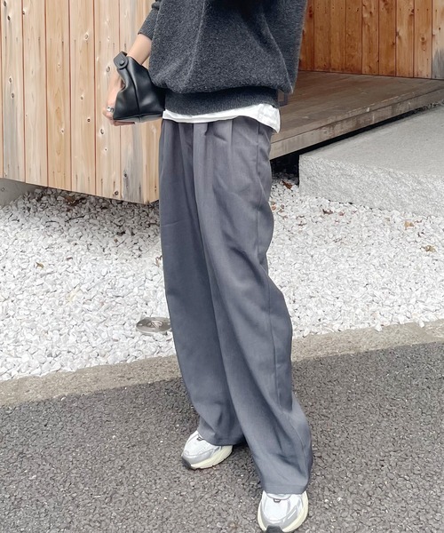 STELLA FISH(ステラフィッシュ)の「Twill Tuck Wide Pants(スラックス・レディース・ブラック/グレー・FREE)」の22枚目の写真