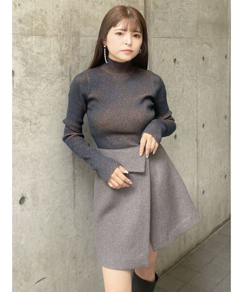 MURUA(ムルーア)の「【SET UP対応】ウール混キュロット(スカート・レディース・グレー/モカ・1/2)」の3枚目の写真