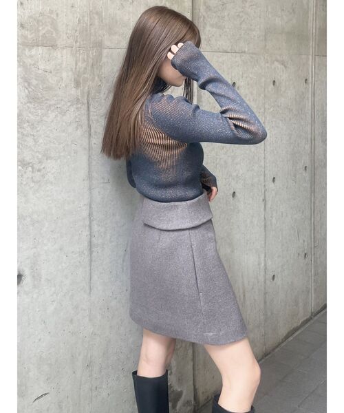 MURUA(ムルーア)の「【SET UP対応】ウール混キュロット(スカート・レディース・グレー/モカ・1/2)」の4枚目の写真