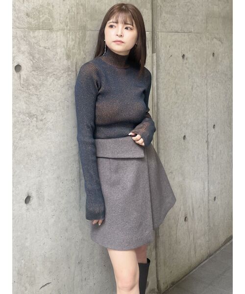 MURUA(ムルーア)の「【SET UP対応】ウール混キュロット(スカート・レディース・グレー/モカ・1/2)」の5枚目の写真