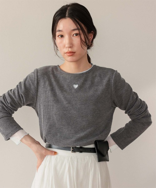ｔ❤︎様 ハートカット刺繍前後2wayカットソー（Tシャツ/カットソー