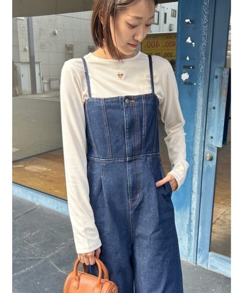 titivate(ティティベイト)の「ハートカット刺繍前後2wayカットソー(Tシャツ/カットソー・レディース・アイボリー/ホワイト系その他/ダークネイビー/チャコール/イエロー/ブラック・S/M/L)」の8枚目の写真