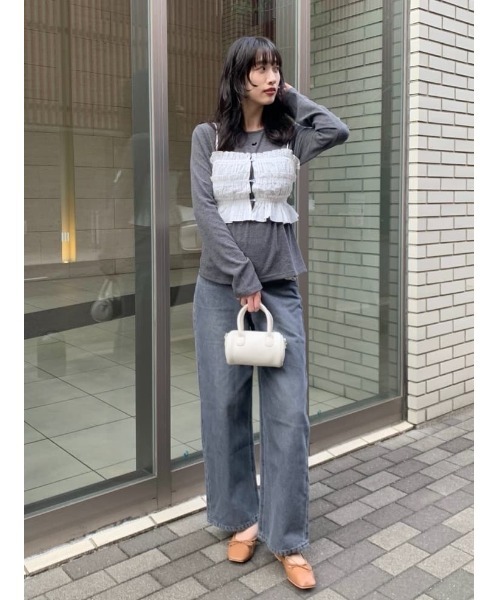 titivate(ティティベイト)の「ハートカット刺繍前後2wayカットソー(Tシャツ/カットソー・レディース・アイボリー/ホワイト系その他/ダークネイビー/チャコール/イエロー/ブラック・S/M/L)」の11枚目の写真