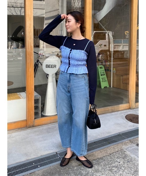 titivate(ティティベイト)の「ハートカット刺繍前後2wayカットソー(Tシャツ/カットソー・レディース・アイボリー/ホワイト系その他/ダークネイビー/チャコール/イエロー/ブラック・S/M/L)」の9枚目の写真