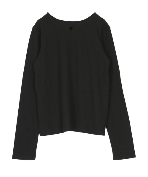 titivate(ティティベイト)の「ハートカット刺繍前後2wayカットソー(Tシャツ/カットソー・レディース・アイボリー/ホワイト系その他/ダークネイビー/チャコール/イエロー/ブラック・S/M/L)」の18枚目の写真