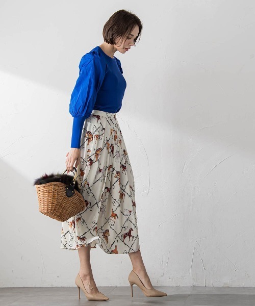 Viaggio Blu（ビアッジョブルー）の「袖タフタ切替ニット≪手洗い可能≫（ニット/セーター・レディース・ベージュ/パープル/ブルー系その他/ブラック・M/S/L）」の20枚目の写真