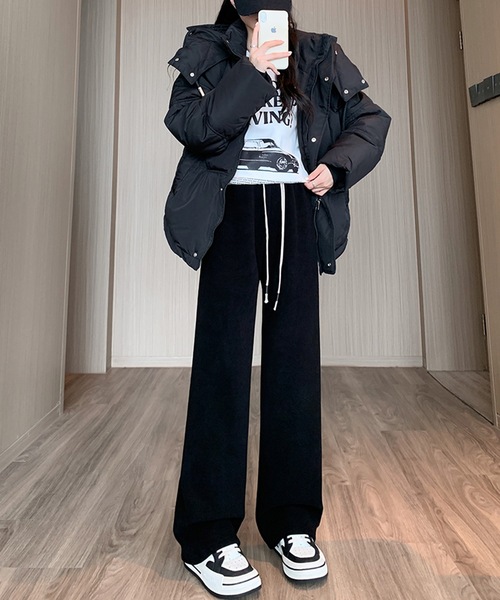 Lace Ladies(レースレディース)の「裏起毛 ソフト イージー ワイド パンツ(その他パンツ・レディース・アイボリー/ブラック/オートミール・S/XL/M)」の4枚目の写真