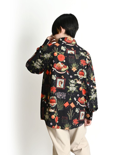 MARELLA カラフル抽象模様 長袖シャツ セール】レギュラーカラー 派手柄長袖シャツ（シャツ/ブラウス