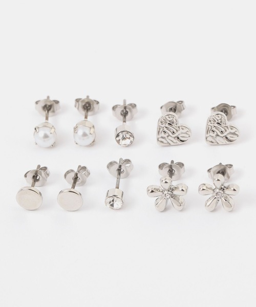 FOREVER 21(フォーエバー トゥエンティーワン)の「5セットピアス7(ピアス(両耳用)・レディース・シルバー/ゴールド・FREE)」の1枚目の写真