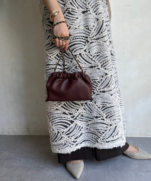 DouDou（ドゥドゥ）の「ギャザーチェーンショルダー（ショルダーバッグ・レディース・ブラック/レッド/ブラウン・FREE）」の10枚目の写真