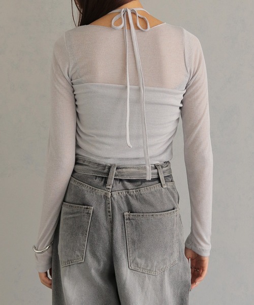 cheriella(シェリエラ)の「【cheriella】ビスチェレイヤードシアートップス BUSTIER LAYERED SHEER TOPS(Tシャツ/カットソー・レディース・ブラック/ライトグレー/チャコールグレー・M)」の20枚目の写真