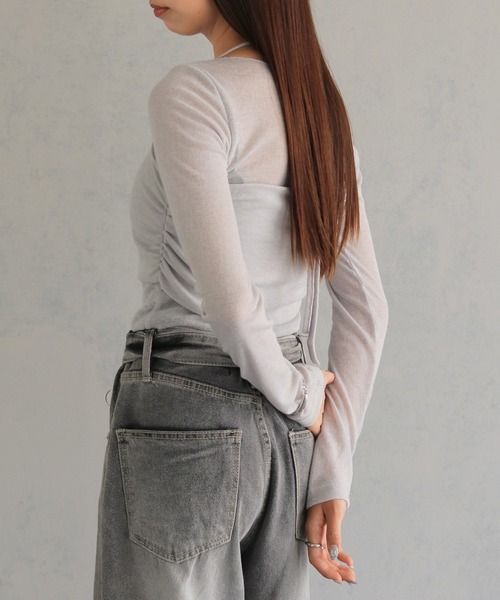 cheriella(シェリエラ)の「【cheriella】ビスチェレイヤードシアートップス BUSTIER LAYERED SHEER TOPS(Tシャツ/カットソー・レディース・ブラック/ライトグレー/チャコールグレー・M)」の19枚目の写真