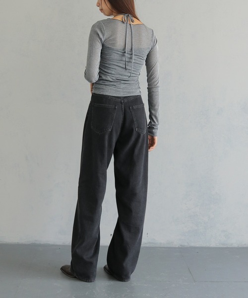 cheriella(シェリエラ)の「【cheriella】ビスチェレイヤードシアートップス BUSTIER LAYERED SHEER TOPS(Tシャツ/カットソー・レディース・ブラック/ライトグレー/チャコールグレー・M)」の15枚目の写真