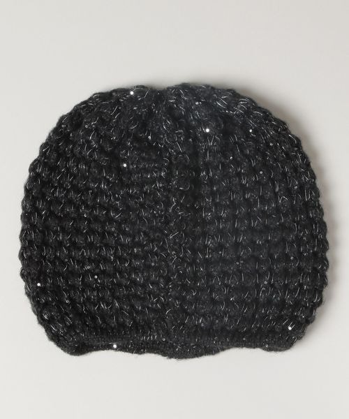 JEANASIS（ジーナシス）の「スパンコールニットベレー/140305（ハンチング/ベレー帽・レディース・グレー/ブラック/ベージュ・FREE）」の4枚目の写真