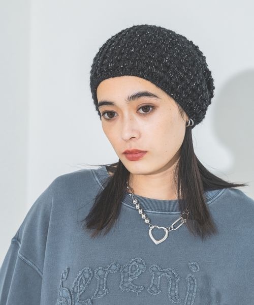 JEANASIS（ジーナシス）の「スパンコールニットベレー/140305（ハンチング/ベレー帽・レディース・グレー/ブラック/ベージュ・FREE）」の13枚目の写真