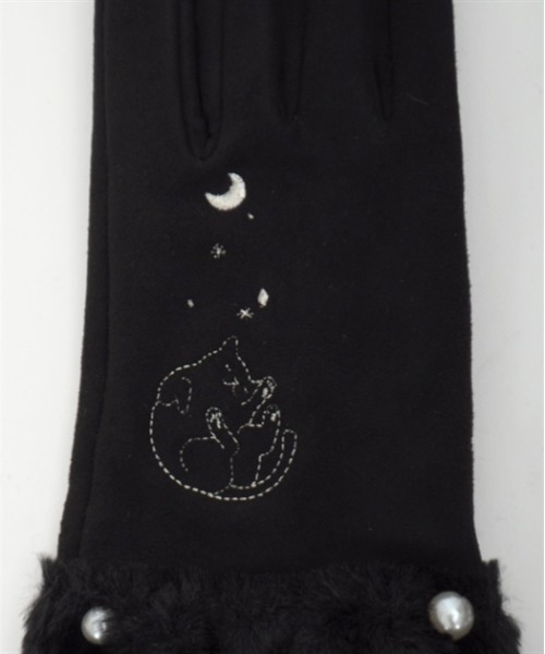 axes femme POETIQUE（アクシーズファムポエティック）の「猫刺繍手袋（手袋・レディース・ワイン/ブラック・FREE）」の19枚目の写真