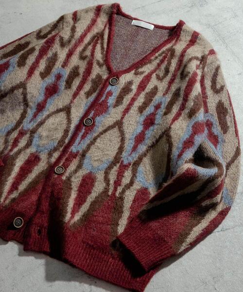 SENSE OF PLACE by URBAN RESEARCH(センスオブプレイスバイアーバンリサーチ)の「『ユニセックス』モヘアライクVネックカーディガン(カーディガン/ボレロ・メンズ・ブラウン/バーガンディー/ブルー・LARGE/MEDIUM)」の5枚目の写真