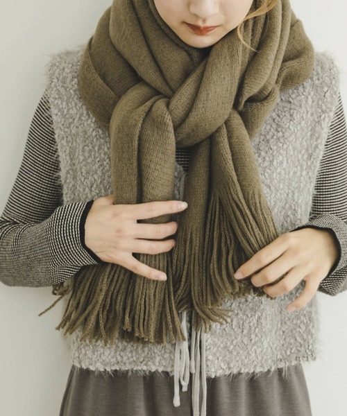 ITEMS URBANRESEARCH（アイテムズ アーバンリサーチ）の「ベーシックストール（ストール/ショール・レディース・チャコールグレー/オフホワイト/モカ/イエロー・FREE）」の8枚目の写真