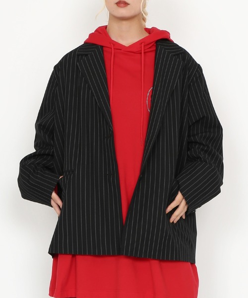 PUNYUS(プニュズ)の「ブラックパンサーレイヤードロンT(Tシャツ/カットソー・レディース・スミクロ/レッド・3/4)」の10枚目の写真
