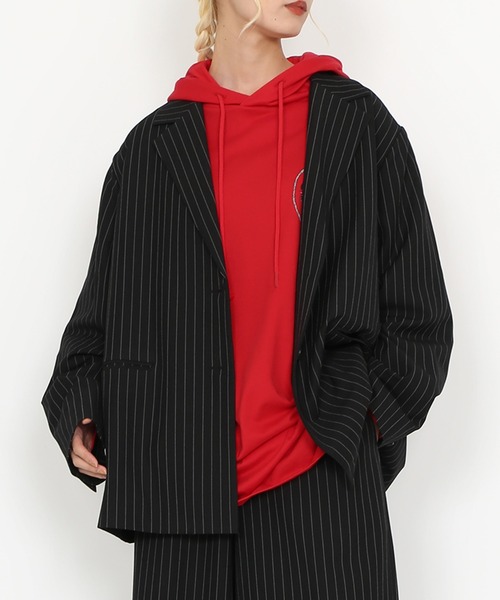 PUNYUS(プニュズ)の「ブラックパンサーレイヤードロンT(Tシャツ/カットソー・レディース・スミクロ/レッド・3/4)」の11枚目の写真