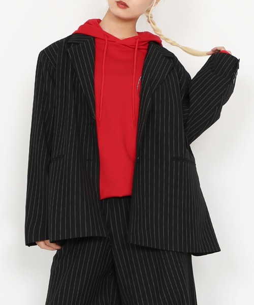 PUNYUS(プニュズ)の「ブラックパンサーレイヤードロンT(Tシャツ/カットソー・レディース・スミクロ/レッド・3/4)」の13枚目の写真