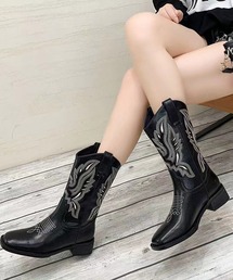 HALEY PESCA | HALEY PESCA/サイド刺繍　ウエスタンブーツ(ブーツ)