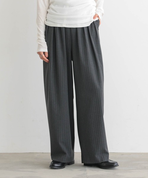 for/c（フォーシー）の「[低身長/高身長向けサイズ有]撥水4本タックカーブパンツ【サスティナブル】（スラックス・レディース・チャコールグレー/グレー/ブラック/ライトグレー/ブラウン/ネイビー/ベージュ/ネイビー系1/グレー系1・L/M/LL/MP/LP/TM/S/TL）」の5枚目の写真