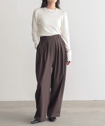 for/c（フォーシー）の「[低身長/高身長向けサイズ有]撥水4本タックカーブパンツ【サスティナブル】（スラックス）」