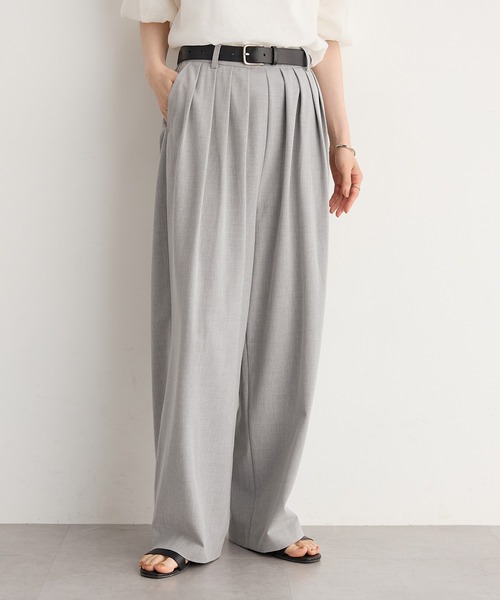 for/c（フォーシー）の「[低身長/高身長向けサイズ有]撥水4本タックカーブパンツ【サスティナブル】（スラックス・レディース・チャコールグレー/グレー/ブラック/ライトグレー/ブラウン/ネイビー/ベージュ・L/M/LL/MP/LP/TM）」の3枚目の写真