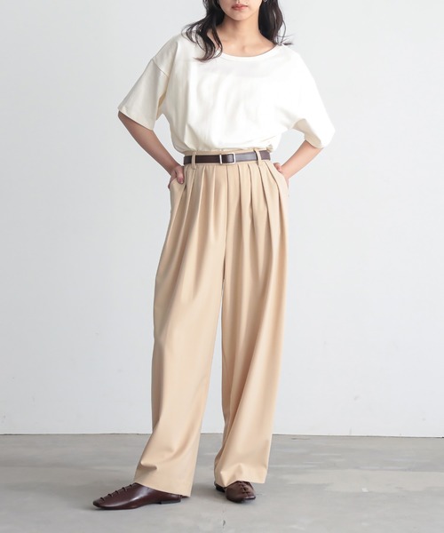 for/c（フォーシー）の「[低身長/高身長向けサイズ有]撥水4本タックカーブパンツ【サスティナブル】（スラックス・レディース・チャコールグレー/グレー/ブラック/ライトグレー/ブラウン/ネイビー/ベージュ・L/M/LL/MP/LP/TM）」の11枚目の写真