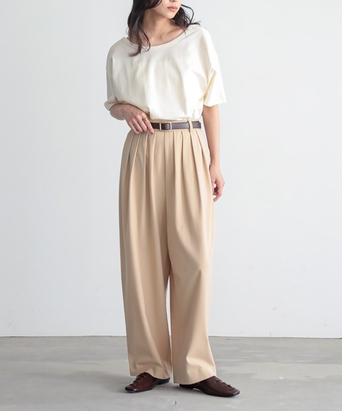 for/c（フォーシー）の「[低身長/高身長向けサイズ有]撥水4本タックカーブパンツ【サスティナブル】（スラックス・レディース・チャコールグレー/グレー/ブラック/ライトグレー/ブラウン/ネイビー/ベージュ・L/M/LL/MP/LP/TM）」の12枚目の写真