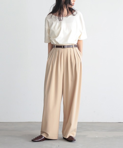 for/c（フォーシー）の「[低身長/高身長向けサイズ有]撥水4本タックカーブパンツ【サスティナブル】（スラックス・レディース・チャコールグレー/グレー/ブラック/ライトグレー/ブラウン/ネイビー/ベージュ・L/M/LL/MP/LP/TM）」の10枚目の写真