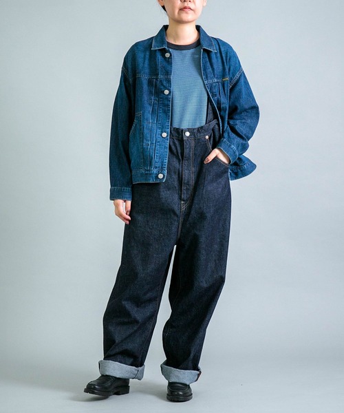 OMNIGOD（オムニゴッド）の「[OMNIGOD womens / オムニゴッド] 7ozデニム ショートワークジャケット（デニムジャケット・レディース・インディゴブルー・0）」の13枚目の写真