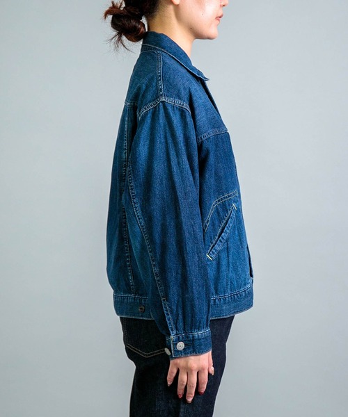 OMNIGOD（オムニゴッド）の「[OMNIGOD womens / オムニゴッド] 7ozデニム ショートワークジャケット（デニムジャケット・レディース・インディゴブルー・0）」の5枚目の写真
