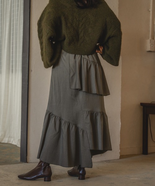 mideal(マイディール)の「random design frill skirt / ランダムデザインフリルスカート(スカート・レディース・グレー/ベージュ・FREE)」の10枚目の写真
