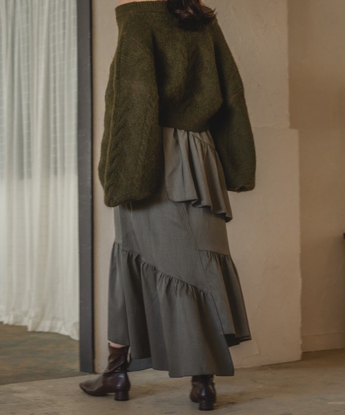 mideal(マイディール)の「random design frill skirt / ランダムデザインフリルスカート(スカート・レディース・グレー/ベージュ・FREE)」の11枚目の写真