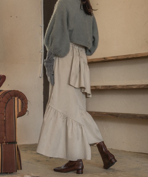 mideal(マイディール)の「random design frill skirt / ランダムデザインフリルスカート(スカート・レディース・グレー/ベージュ・FREE)」の8枚目の写真