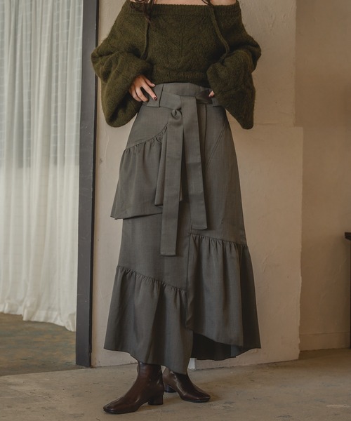 mideal(マイディール)の「random design frill skirt / ランダムデザインフリルスカート(スカート・レディース・グレー/ベージュ・FREE)」の13枚目の写真