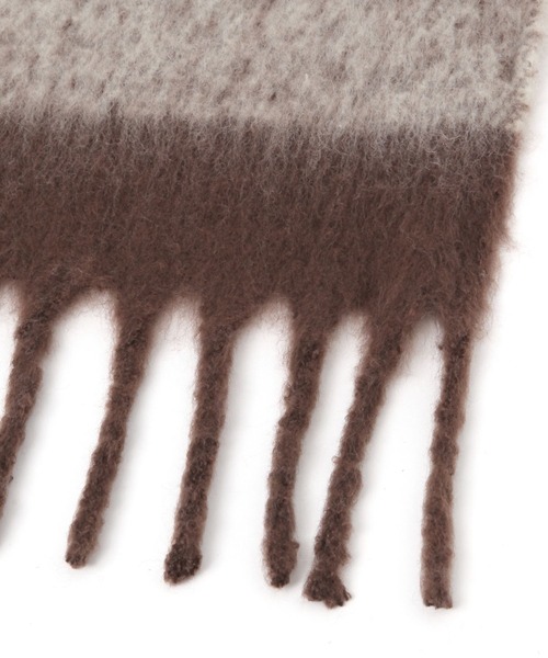 BAYFLOW（ベイフロー）の「[今年らしいボリューム感]チェックフトフリンジマフラー（ストール/ショール・レディース・ベージュ/ブラウン/グレー/ブルー・FREE）」の21枚目の写真