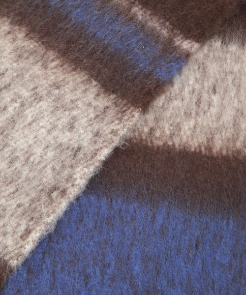 BAYFLOW（ベイフロー）の「[今年らしいボリューム感]チェックフトフリンジマフラー（ストール/ショール・レディース・ベージュ/ブラウン/グレー/ブルー・FREE）」の22枚目の写真