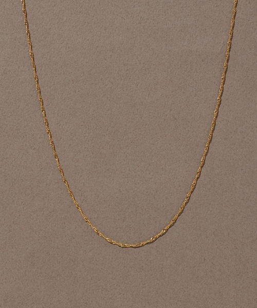 JUPITER ゴールド チェーンネックレス セール】【K18】荒角小豆チェーンネックレス<全長約44+3cm