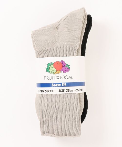 FRUIT OF THE LOOM(フルーツオブザルーム)の「C.3P DadSocks(Mix) / ルーズフィットソックス / 3足セット / マルチカラー(ソックス/靴下・メンズ・マルチ・25cm~27cm)」の1枚目の写真