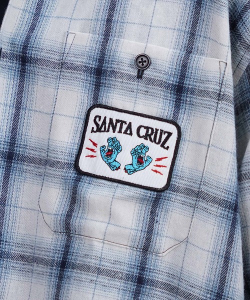 SANTA CRUZ(サンタクルーズ)の「【ムラサキスポーツ限定】SANTACRUZ/サンタクルーズ 長袖シャツ オンブレチェック ビックシルエット 502251201(シャツ/ブラウス・メンズ・ホワイト×ブルー/ブラック/ホワイト・L/M)」の11枚目の写真