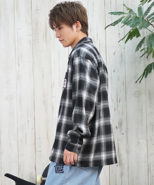 SANTA CRUZ(サンタクルーズ)の「【ムラサキスポーツ限定】SANTACRUZ/サンタクルーズ 長袖シャツ オンブレチェック ビックシルエット 502251201(シャツ/ブラウス・メンズ・ホワイト×ブルー/ブラック/ホワイト・L/M)」の22枚目の写真